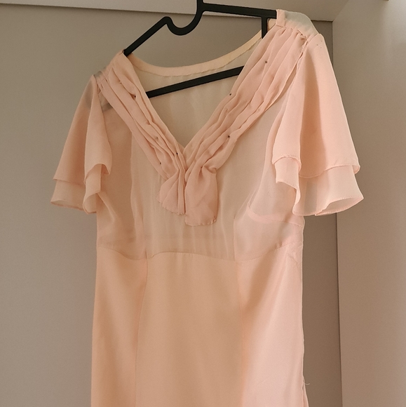 🎁Designer Gerry Shaw Pink Frill One Off Shoulder Jewel Dress - Picture 11 of 14